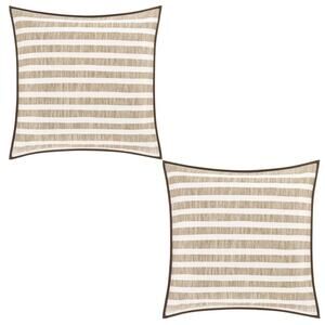 Oscar Oliver Vaughn Striped Euro Pillow Sham Set Of Two Cocoa Brown